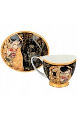 Šolja za espreso sa tacnom - Klimt, The Kiss, Black, 100 ml