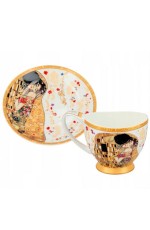 Šolja za espreso sa tacnom - Klimt, The Kiss, White, 100 ml