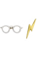 Minđuše set 2 - HP, Sterling Silver Lightning Bolt and Glasses Stud